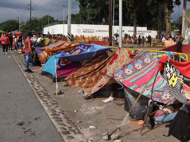 Migrantes Instalan Campamento Afuera Del INM En Tapachula Diario De