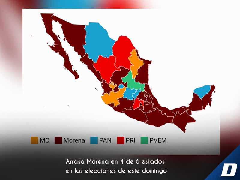 Arrasa Morena en 4 de 6 estados en las elecciones de este domingo - Diario  de Chiapas