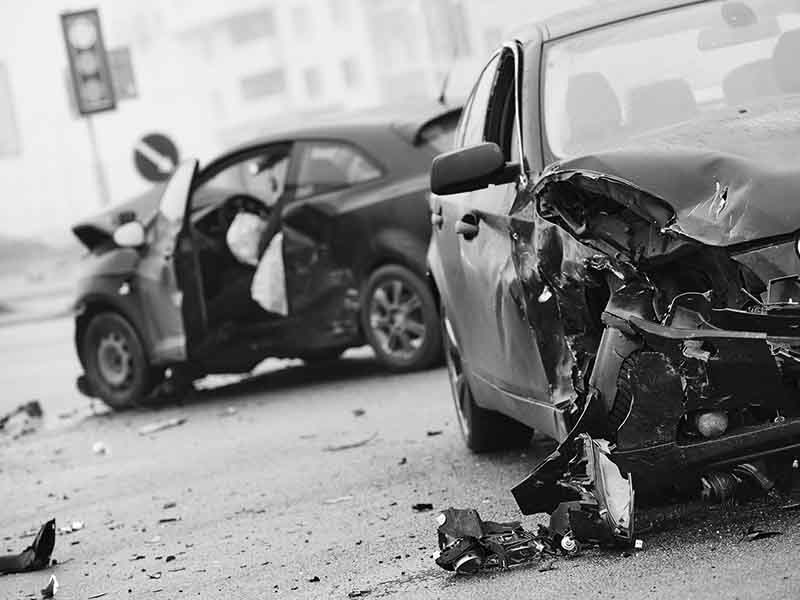 car crash collision in urban street